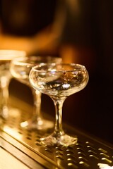 Close-Up of Empty Wine Glasses	