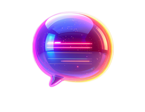 Stacked Chatbot Message Bubbles with AI Symbol, comic style, isolated on transparent background