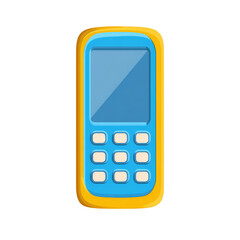 Colorful retro mobile phone illustration digital art on transparent background