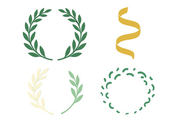 Decorative leaf and ribbon designs perfect for crafts or digital projects showcasing nature-inspired elements