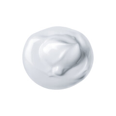 A swirl of thick white cream or lotion showing texture and gloss isolated on transparent background