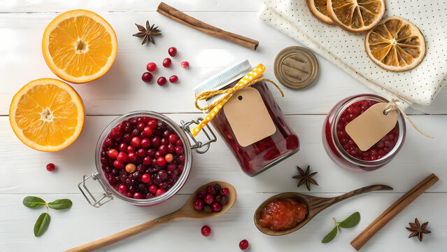 Cranberry & Citrus Preserves Layout, thumbnail composition, commercial-stock ready