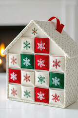 Fabric advent calendar with snowflake pattern