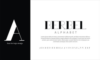 Berbel Serif vector alphabet font for logo design