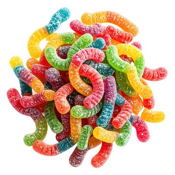 Colorful gummy worms