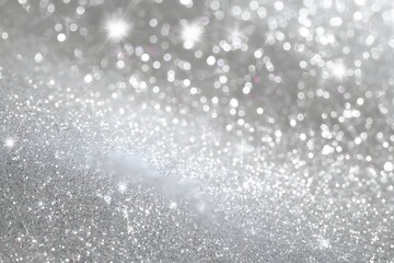 Obraz premium Silver glitter sparkling bokeh background image