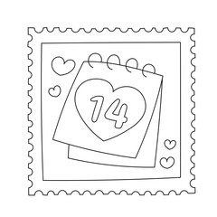 vector illustration of a stamp with heart