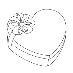 Valentine gift box with ribbon