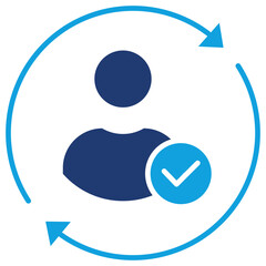 Identity Assurance Flat Blue Icon