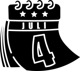 Made in uk a July 4th calendar vector icon glyph style.