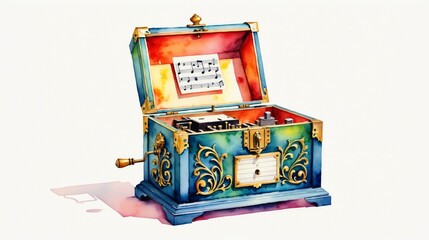 A blue and red box with a white background