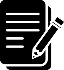 Pink Pencil on Paper Icon: Writing, Note-Taking, and Creativity