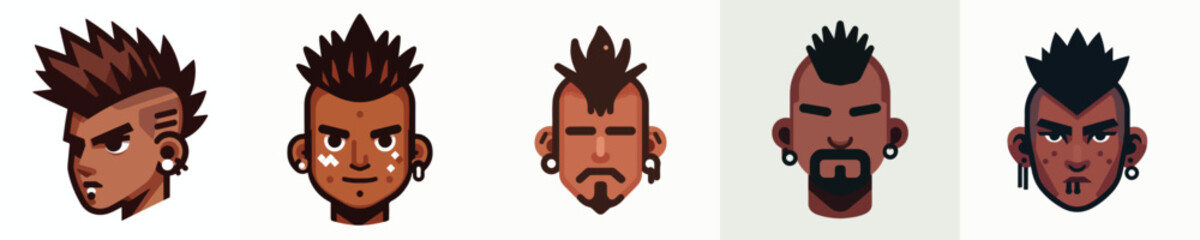 Avatar of a man with a mohawk and pierced ears, dark skin, and a rebellious expression.