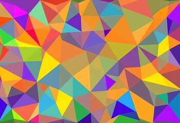Obraz premium Vibrant, intersecting triangles and polygons forming an abstract, colorful backdrop, texture, kaleidoscope