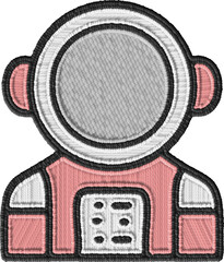 Colored Astronaut in a Spacesuit Embroidery Illustration © Henrique