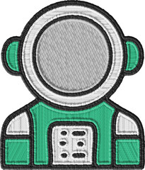 Colored Astronaut in a Spacesuit Embroidery Illustration © Henrique