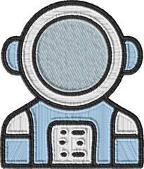 Colored Astronaut in a Spacesuit Embroidery Illustration © Henrique