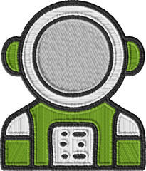 Colored Astronaut in a Spacesuit Embroidery Illustration © Henrique