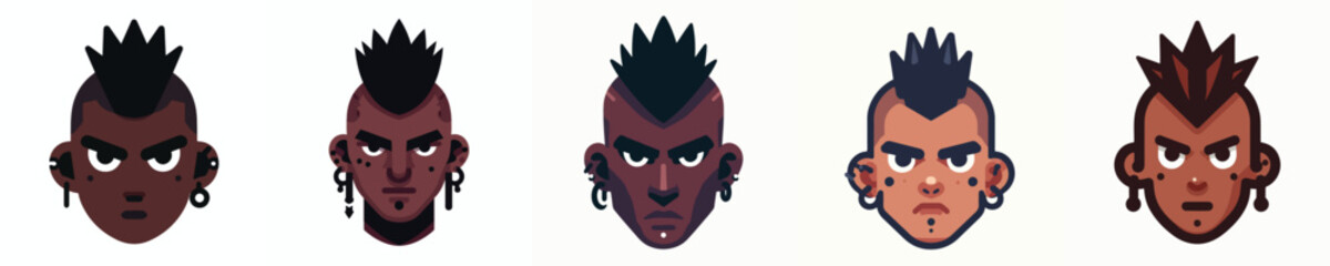 Avatar of a man with a mohawk and pierced ears, dark skin, and a rebellious expression.
