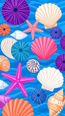 Colorful sea life illustration