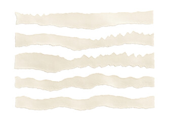 Naklejka premium Set of torn paper edges with jagged designs on a white background.