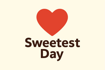 Sweetest Day Flat Vector Illustration with Heart and Candy Icons