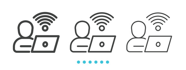 Smart Home Wi-Fi icon. Thin linen icon vector.