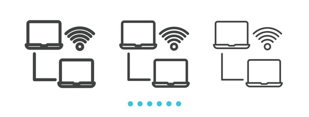 Smart Home Wi-Fi icon. Thin linen icon vector.