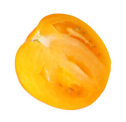 Piece of ripe yellow tomato isolated on white