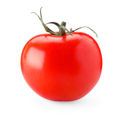 One ripe red tomato isolated on white