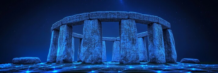 Geometric Representation of Stonehenge in a Digital Network, Blending Ancient and Modern Concepts