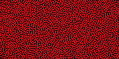 Fototapeta premium Turing reaction diffusion monochrome seamless pattern with chaotic motion . Natural seamless line pattern. Reaction-diffusion or truing pattern formation. abstract truing organic 