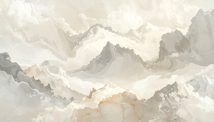 Subdued vintage marble texture wallpaper in beige and gray tones