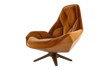 Trendy geometric chair isolated on transparent background