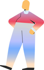 chubby adult standing