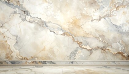 Subdued vintage marble texture wallpaper in beige and gray tones
