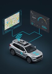 Autonomous Electric Suv with Smart Navigation and Connectivity Technology