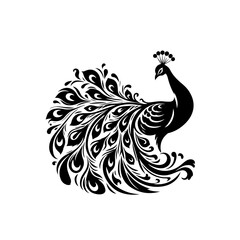 Colorful Majestic Peacock Vector Illustration