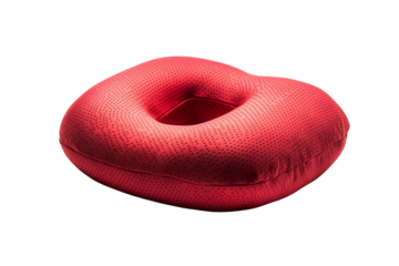 Ergonomic pillow for frequent flyers isolated on transparent background