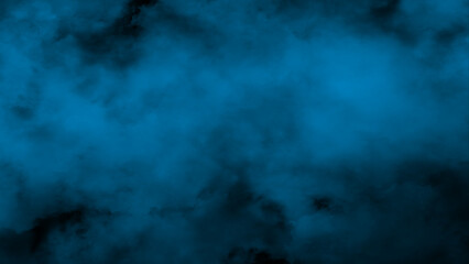 Abstract blue smoke powder dust cloud isolated on black background glowing particles explosion texture overlay for modern graphics