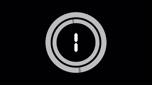 5 Second Digital Countdown Timer with Animated Circular Progress Ring and Segment Numbers on Black Background