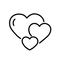 Three Hearts Icon – Love, Family, Relationship, Romance Symbol