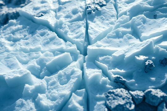 Summit Purity Macro Ice & Rock Textures of Mountain Peak