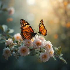 Fototapeta premium butterfly on flower
