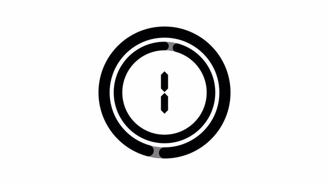 5 Second Digital Countdown Timer with Circular Progress Bar Animation on White Background