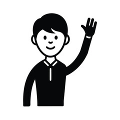 avatar waving hand icon
