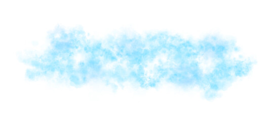 Dense light blue smoke cloud with soft edges and transparency effect on a black background for dreamy, airy, or fantasy visuals