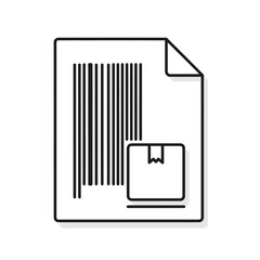 A document with a barcode and a small package icon, representing shipping or logistics information.