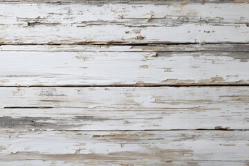 Fototapeta premium Weathered white wood planks peeling paint
