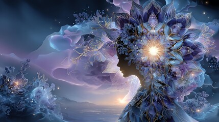 Obraz premium A mystical representation of inner beauty. Cosmic symbols system, proven cosmic symbols system for vision, cosmic symbols system unlocking spirit